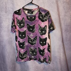 Killstar Cat Spat All Over Print Gothic Graphic Tee